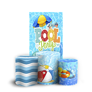 Capas Faixa Lateral e Trio Cilindro Sublimado Vest Facil - Pool Party