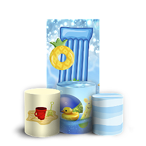 Capas Faixa Lateral e Trio Cilindro Sublimado Vest Facil - Pool Party