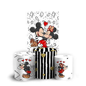 Capas Faixa Lateral e Trio Cilindro Sublimado Vest Facil - Mickey E Minnie