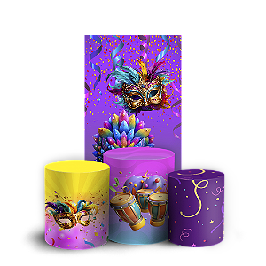 Capas Faixa Lateral e Trio Cilindro Sublimado Vest Facil - Carnaval