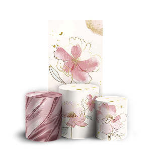 Capas Faixa Lateral e Trio Cilindro Sublimado Vest Facil - Floral