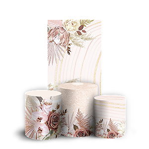 Capas Faixa Lateral e Trio Cilindro Sublimado Vest Facil - Floral