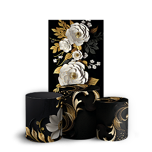 Capas Faixa Lateral e Trio Cilindro Sublimado Vest Facil - Floral