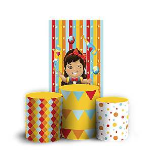 Capas Faixa Lateral e Trio Cilindro Sublimado Vest Facil - Circo