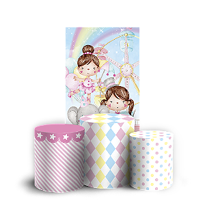 Capas Faixa Lateral e Trio Cilindro Sublimado Vest Facil - Circo