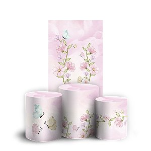 Capas Faixa Lateral e Trio Cilindro Sublimado Vest Facil - Floral