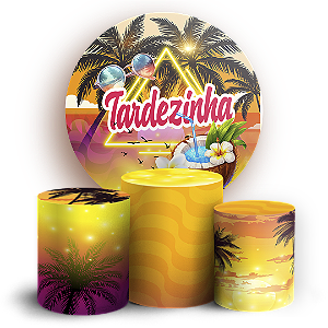 Capas Painel Redondo e Trio Cilindro Sublimado - Tardezinha