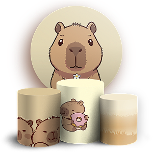 Capas Painel Redondo e Trio Cilindro Sublimado - Capivara