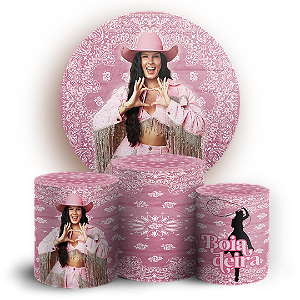 Capas Painel Redondo e Trio Cilindro Sublimado - Ana Castela Boiadeira