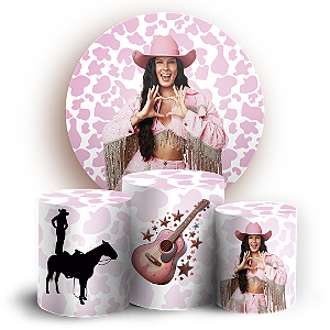 Capas Painel Redondo e Trio Cilindro Sublimado - Ana Castela Boiadeira