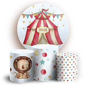 Capas Painel Redondo e Trio Cilindro Sublimado - Circo