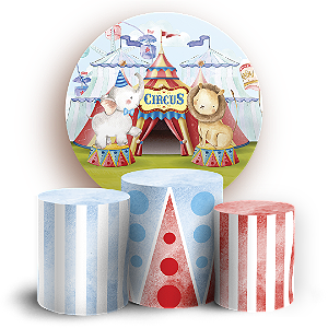 Capas Painel Redondo e Trio Cilindro Sublimado - Circo