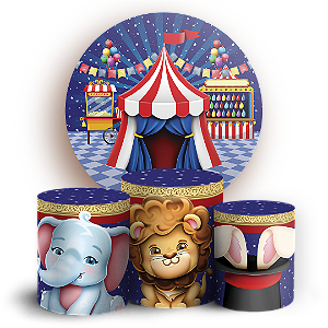 Capas Painel Redondo e Trio Cilindro Sublimado - Circo