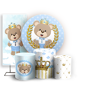 Capas Painel Redondo Trio Cilindro e Faixa Lateral Sublimado - Urso