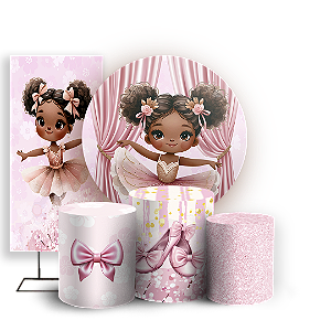 Capas Painel Redondo Trio Cilindro e Faixa Lateral Sublimado - Bailarina