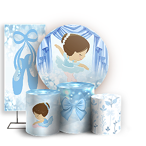 Capas Painel Redondo Trio Cilindro e Faixa Lateral Sublimado - Bailarina