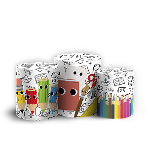 Capas Trio Cilindro Sublimado Vest Facil - Volta as Aulas