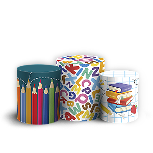 Capas Trio Cilindro Sublimado Vest Facil - Volta as Aulas