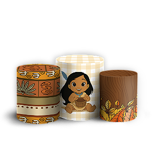 Capas Trio Cilindro Sublimado Vest Facil - Pocahondas Baby