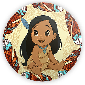 Capa Painel Redondo Sublimado - Pocahondas Baby