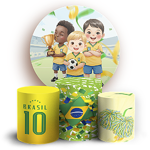 Capas Painel Redondo e Trio Cilindro Sublimado - Copa Brasil Infantil
