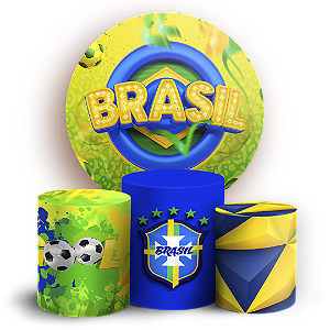 Capas Painel Redondo e Trio Cilindro Sublimado - Copa Brasil