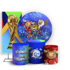 Capas Painel Redondo Trio Cilindro e Faixa Lateral Sublimado - Copa Brasil