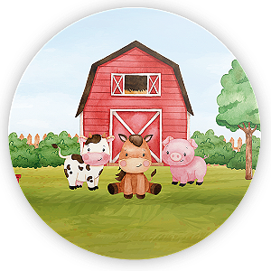 Capa Painel Redondo Sublimado - Fazendinha