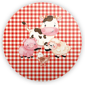 Capa Painel Redondo Sublimado - Fazendinha