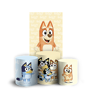 Capas Faixa Lateral e Trio Cilindro Sublimado Vest Facil - Bluey