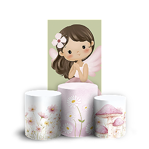 Capas Faixa Lateral e Trio Cilindro Sublimado Vest Facil - Floral Fada