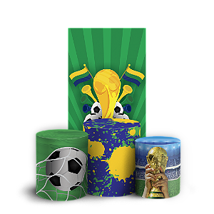 Capas Faixa Lateral e Trio Cilindro Sublimado Vest Facil - Copa Do Mundo Brasil