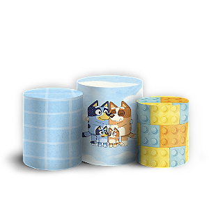 Capas Trio Cilindro Sublimado Vest Facil - Bluey