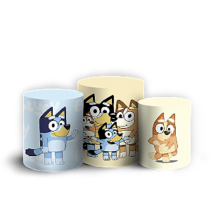 Capas Trio Cilindro Sublimado Vest Facil - Bluey