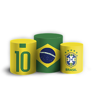 Capas Trio Cilindro Sublimado Vest Facil - Copa Do Mundo Brasil