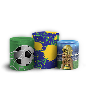 Capas Trio Cilindro Sublimado Vest Facil - Copa Do Mundo Brasil