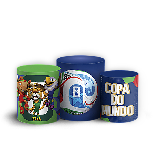 Capas Trio Cilindro Sublimado Vest Facil - Copa Do Mundo