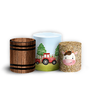 Capas Trio Cilindro Sublimado Vest Facil - Fazendinha