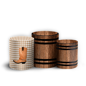 Capas Trio Cilindro Sublimado Vest Facil - Fazendinha