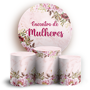 Capas Painel Redondo e Trio Cilindro Sublimado - Dia Da Mulher