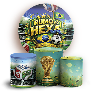 Capas Painel Redondo e Trio Cilindro Sublimado - Copa Do Mundo