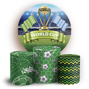 Capas Painel Redondo e Trio Cilindro Sublimado - Futebol