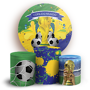 Capas Painel Redondo e Trio Cilindro Sublimado - Copa Do Mundo Brasil