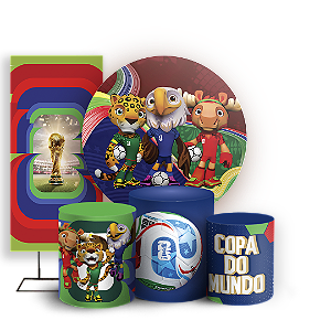 Capas Painel Redondo Trio Cilindro e Faixa Lateral Sublimado - Copa Do Mundo