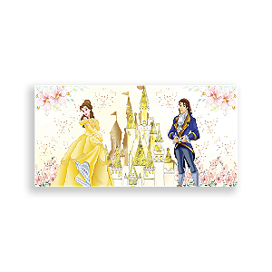 Capa Painel Retangular Sublimado - Bela E A Fera