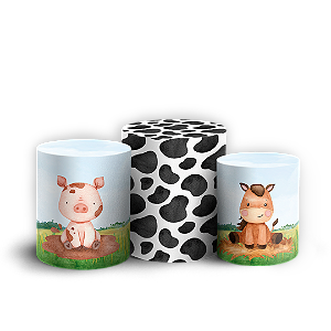 Capas Trio Cilindro Sublimado Vest Facil - Fazendinha