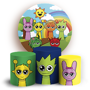 Capas Painel Redondo e Trio Cilindro Sublimado - Sprunki