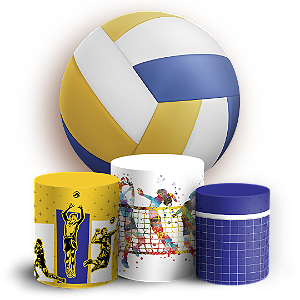 Capas Painel Redondo e Trio Cilindro Sublimado - Vôlei