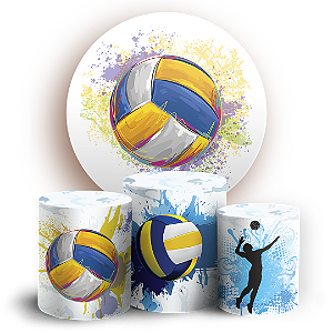 Capas Painel Redondo e Trio Cilindro Sublimado - Vôlei