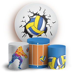 Capas Painel Redondo e Trio Cilindro Sublimado - Vôlei